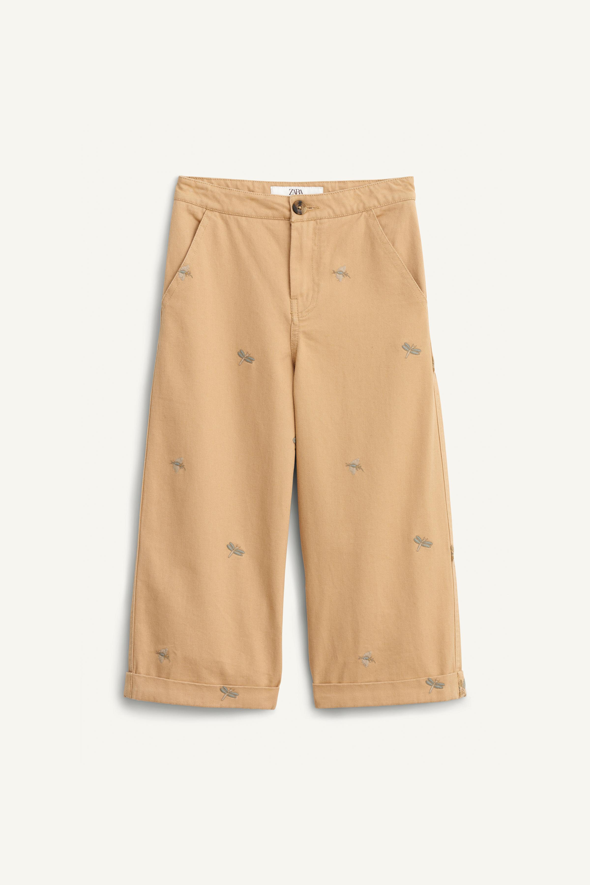 LIMITED EDITION EMBROIDERED INSECT STRAIGHT-LEG PANTS